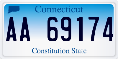 CT license plate AA69174