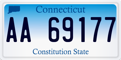 CT license plate AA69177