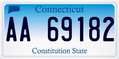 CT license plate AA69182