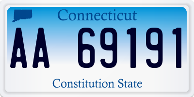 CT license plate AA69191