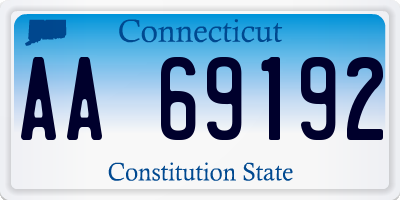 CT license plate AA69192