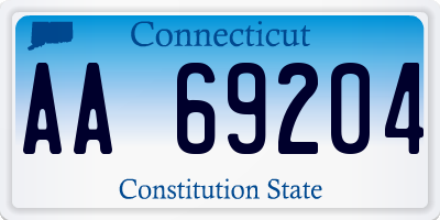 CT license plate AA69204