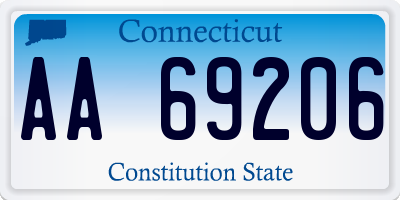 CT license plate AA69206