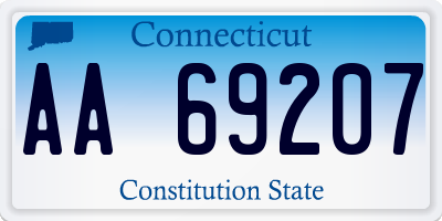 CT license plate AA69207