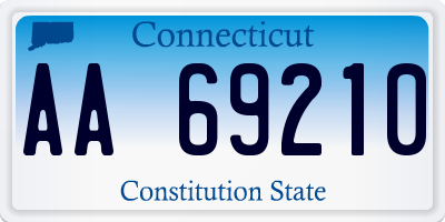 CT license plate AA69210