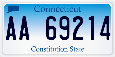 CT license plate AA69214