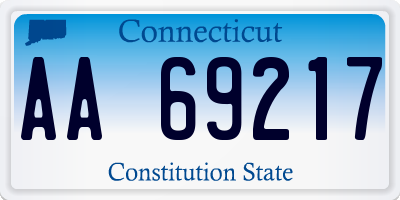 CT license plate AA69217