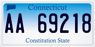 CT license plate AA69218