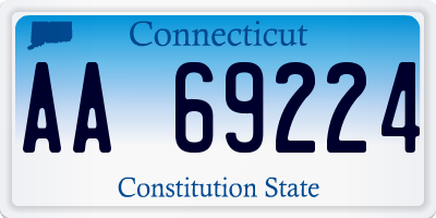 CT license plate AA69224