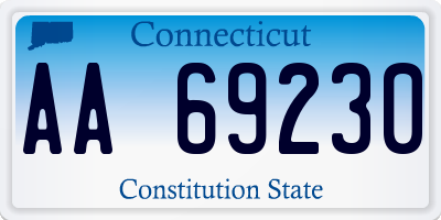 CT license plate AA69230