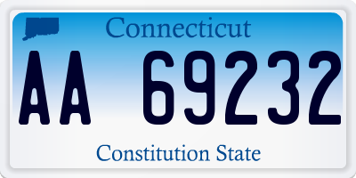 CT license plate AA69232