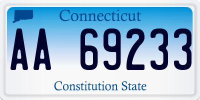 CT license plate AA69233