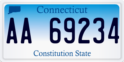 CT license plate AA69234