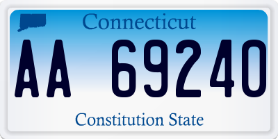 CT license plate AA69240