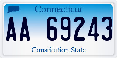 CT license plate AA69243