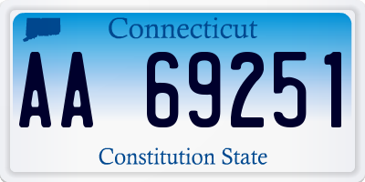 CT license plate AA69251