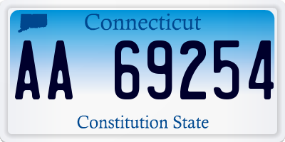 CT license plate AA69254