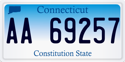 CT license plate AA69257