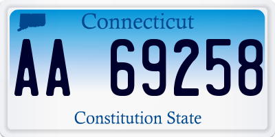 CT license plate AA69258