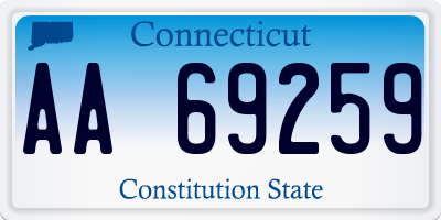 CT license plate AA69259