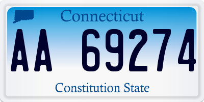 CT license plate AA69274