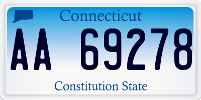 CT license plate AA69278