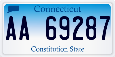 CT license plate AA69287