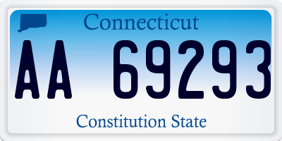 CT license plate AA69293