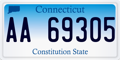 CT license plate AA69305