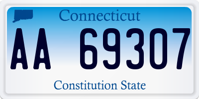 CT license plate AA69307