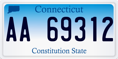 CT license plate AA69312