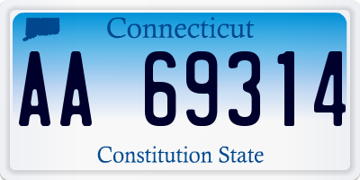 CT license plate AA69314