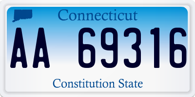 CT license plate AA69316