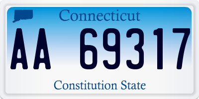 CT license plate AA69317