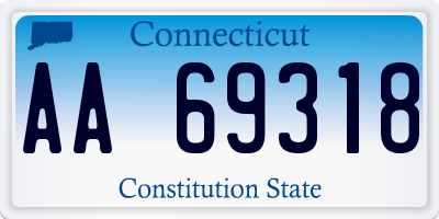 CT license plate AA69318