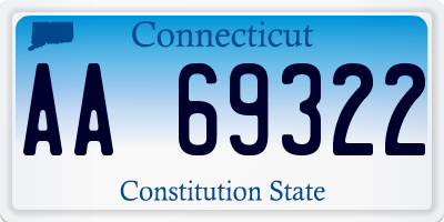 CT license plate AA69322