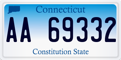 CT license plate AA69332