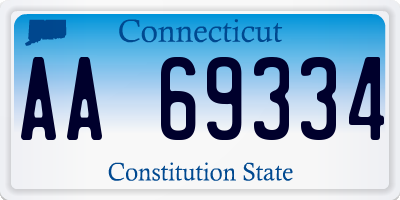 CT license plate AA69334