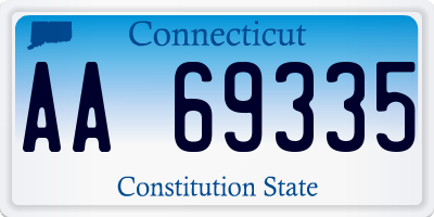 CT license plate AA69335