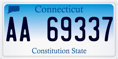 CT license plate AA69337