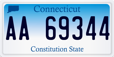 CT license plate AA69344