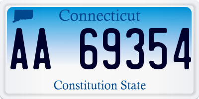 CT license plate AA69354