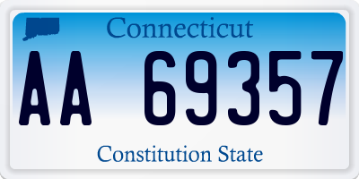 CT license plate AA69357