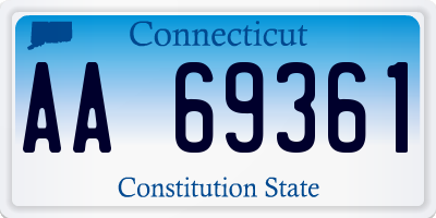 CT license plate AA69361