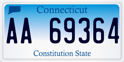 CT license plate AA69364