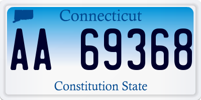 CT license plate AA69368