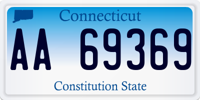 CT license plate AA69369