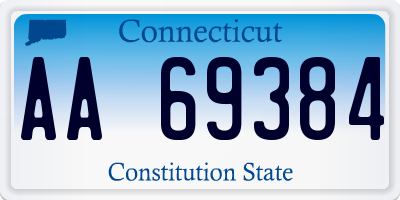 CT license plate AA69384