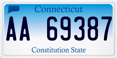 CT license plate AA69387