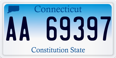 CT license plate AA69397